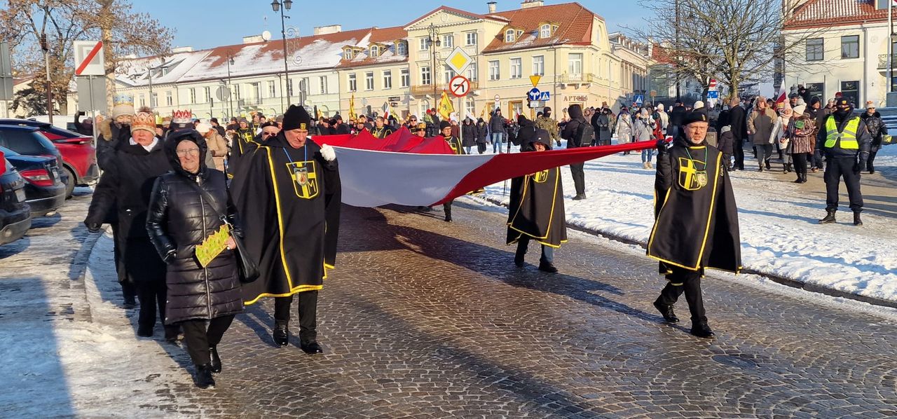 Przemarsz Orszaku Trzech Króli w Płocku.