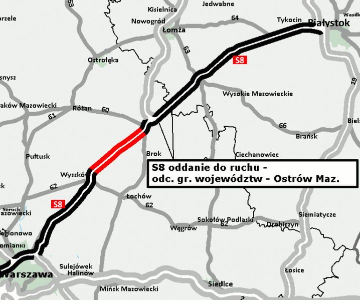 Trasa S8 Warszawa-Białystok będzie w pełni ekspresowa do października