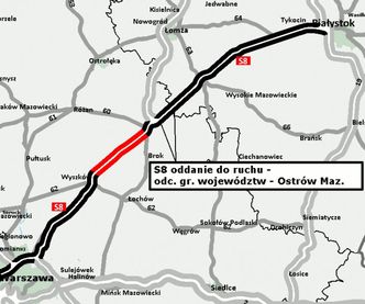 Kolejny odcinek S8 ukończony. Trasa ekspresowa Warszawa-Białystok ma coraz więcej kilometrów
