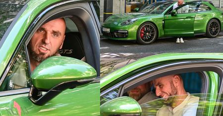 Marcin Gortat w swoim porsche w kolorze trawiastej zieleni przemierza Warszawę (ZDJĘCIA)