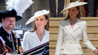 Księżna Kate w gigantycznym kapeluszu i eleganckiej bieli powróciła na ceremonię Orderu Podwiązki. Klasa?