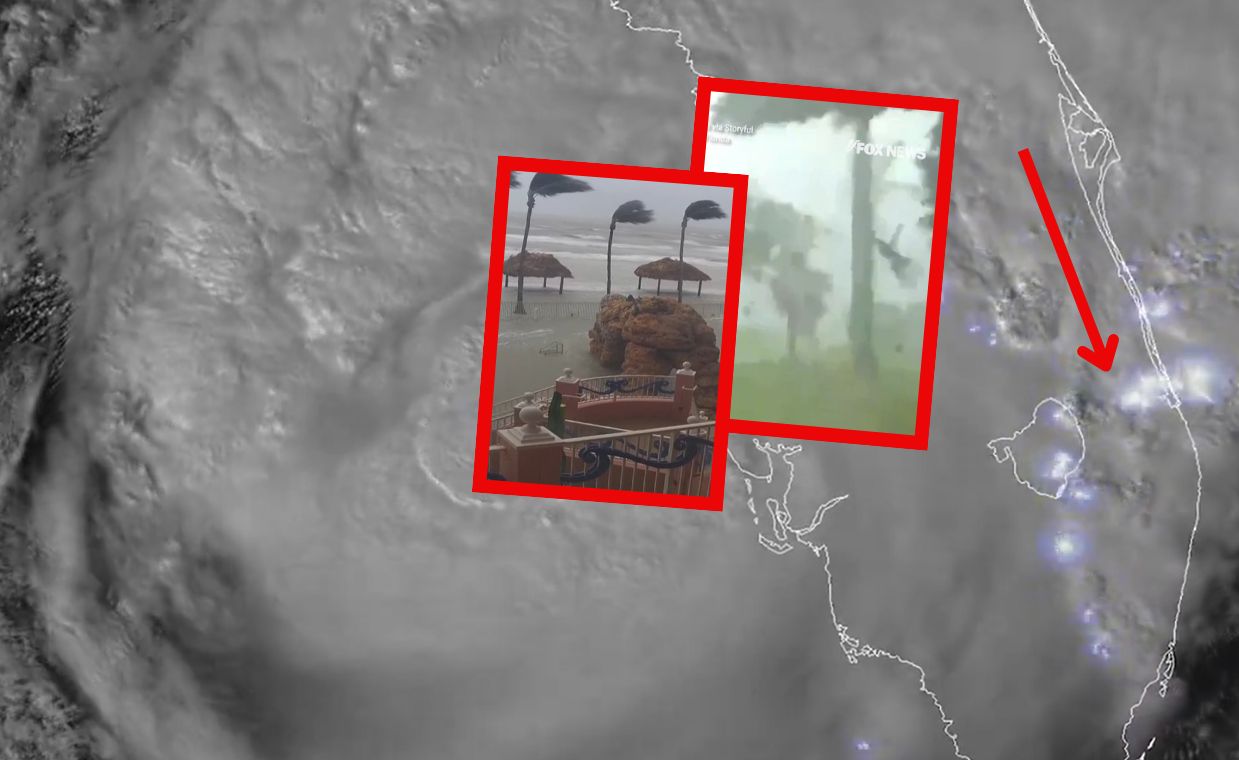The first recordings of tornadoes caused by the hurricane are coming in from Florida.