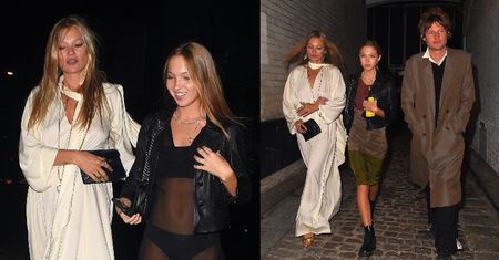 Elegancka Kate Moss zabiera ukochanego i 17-letnią córkę w prześwitującej kreacji na urodziny znajomego (ZDJĘCIA)