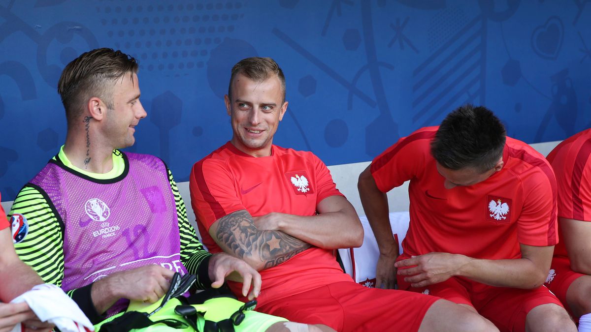 Artur Boruc i Kamil Grosicki podczas Euro 2016