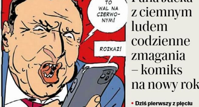 „Gazeta Wyborcza” z komiksem wyśmiewającym Jacka Kurskiego