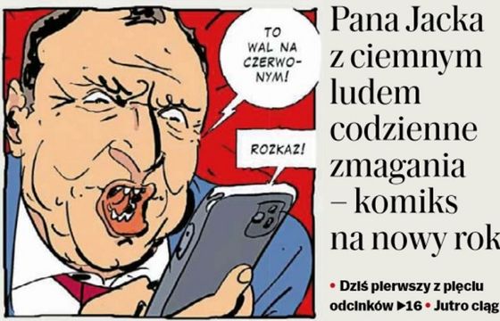 „Gazeta Wyborcza” z komiksem wyśmiewającym Jacka Kurskiego