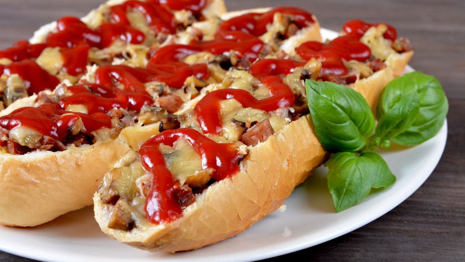 Zapiekana bagietka z pieczarkami