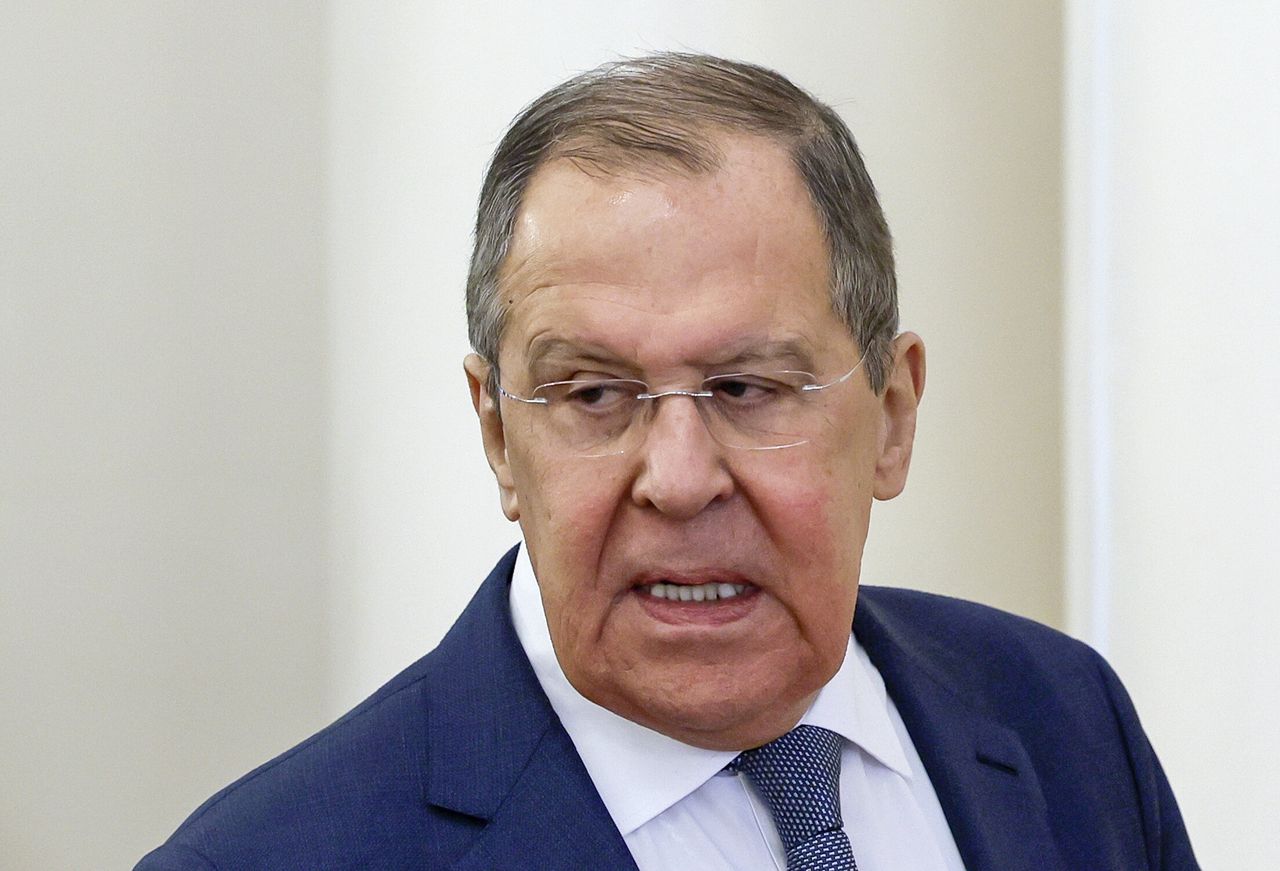 Russian Foreign Minister Sergei Lavrov takes part in the presentation of a collection of archive documents republished to mark the tenth anniversary of Russia's annexation of Crimea from Ukraine, in Moscow, Russia, 15 February 2024. EPA/SHAMIL ZHUMATOV / POOL Dostawca: PAP/EPA.