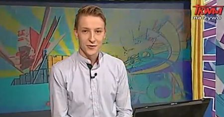 Dawid Helsner w "Wiadomościach" TVP. Jest związany z PiS