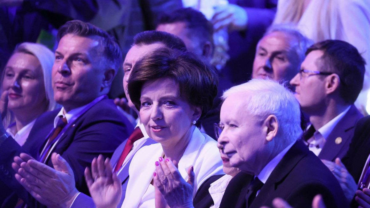 Konwencja programowa PiSFot. Wojciech Olkusnik/East News, Warszawa, 13.05.2023. Konwencja programowa Prawa i Sprawiedliwosci.N/z: Marelna Malag, Jaroslaw Kaczynski.Wojciech Olkusnik