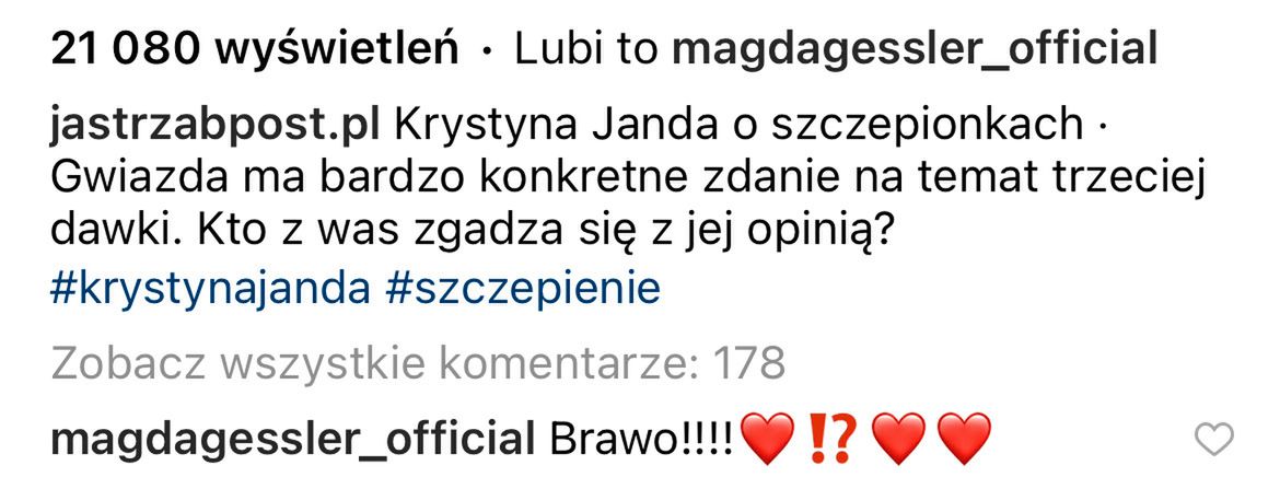 Magda Gessler skomentowała wywiad z Krystyną Jandą