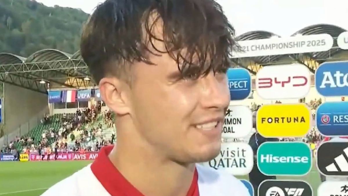 Twitter / TVP Sport / Ariel Mosór po meczu Francja - Polska na mistrzostwach Europy U-21