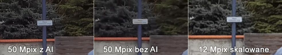Tablica, znak drogowy - porównanie jakości zdjęć
