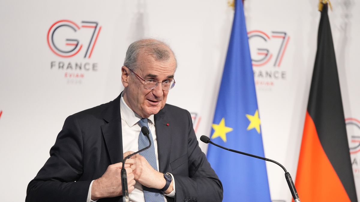 Francois Villeroy de Galhau, governor of the Bank of France, during a news conference in Paris, France, on Tuesday, Feb. 3, 2026. The news conference detailed the financial and digital priorities of the French Presidency in a ahead of the G-7 Summit this June. Photographer: Nathan Laine/Bloomberg via Getty Images