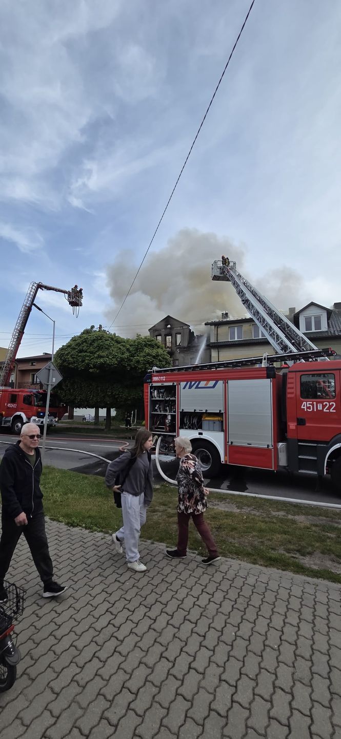 Pożar domu na ulicy Sandomierskiej