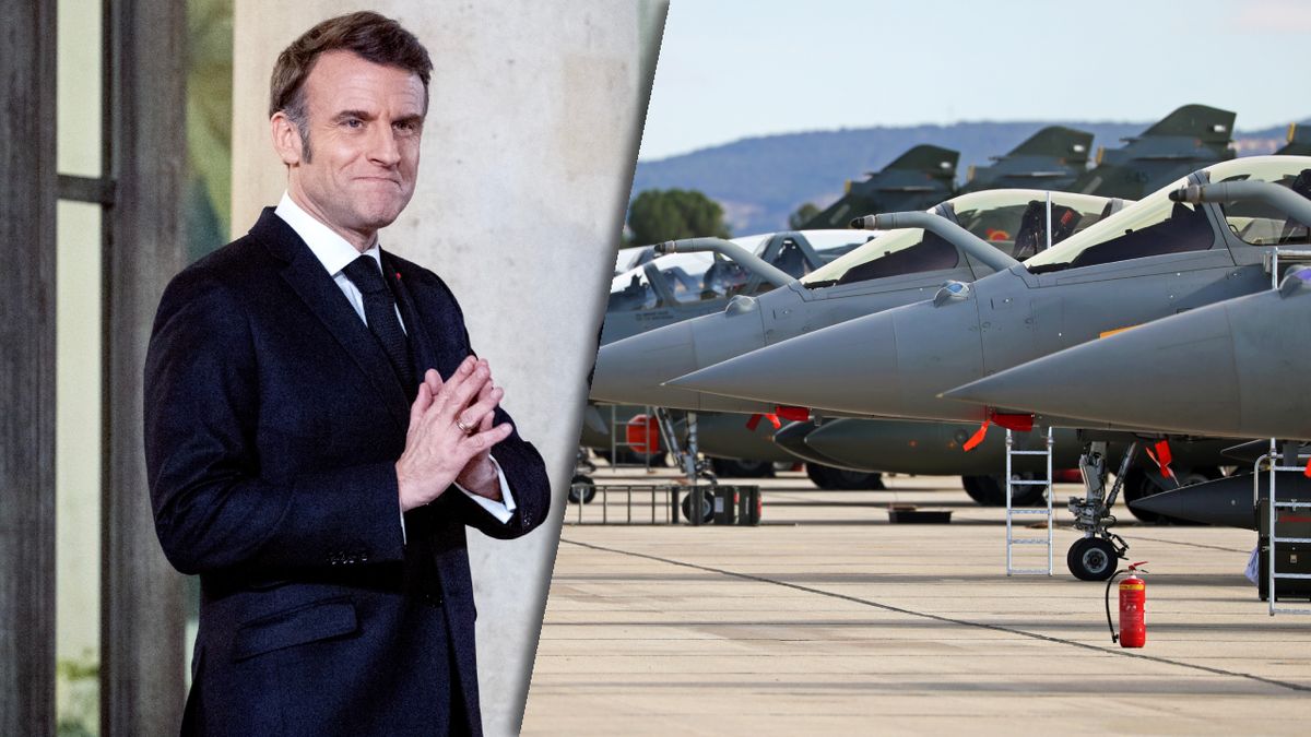 Emmanuel Macron i francuskie Rafale