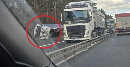 Taki widok na 145. km autostrady A1. Utrudnienia dla kierowców