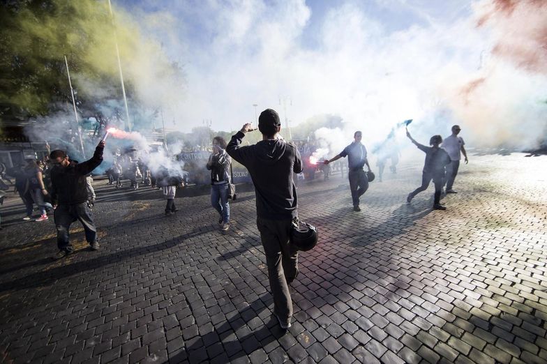 Protesty w centrum Rzymu