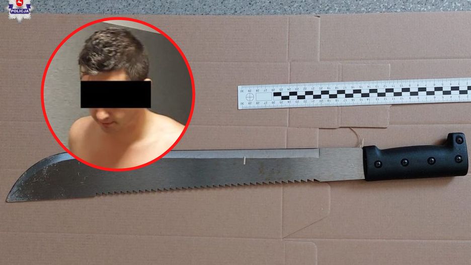24-latek wyszedł z samochodu z maczetą