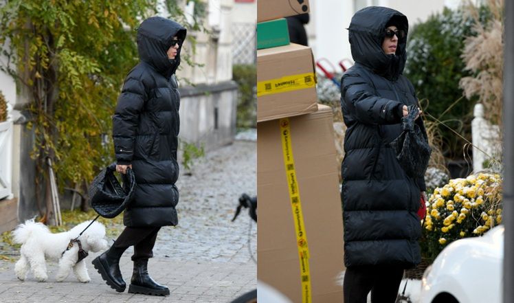 Ewa Chodakowska z mężem i pieskiem spaceruje po Warszawie