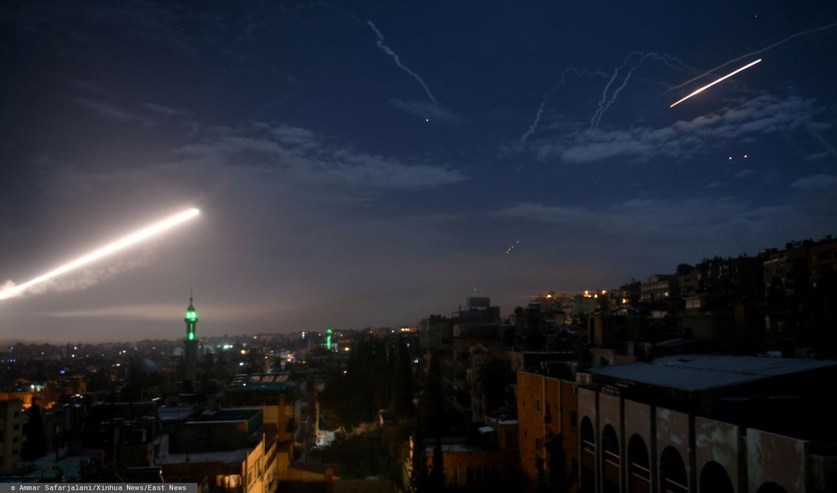 Atak rakietowy nad Damaszkiem. Zdjęcie ilustracyjne