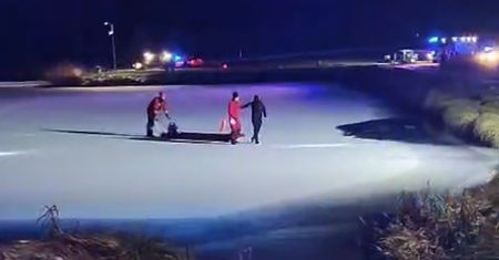 Uciekał przez policjantami. Wbiegł na zbiornik wodny. Lód się załamał