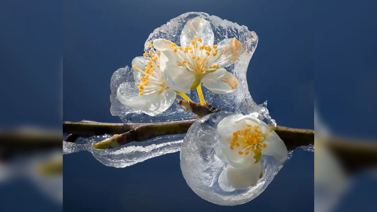 Przepiękne zbliżenia zamarzniętych kwiatów. Wiosna zaskoczyła fotgorafów 1