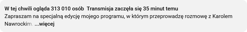 Oglądalność rozmowy Mentzena z Nawrockim