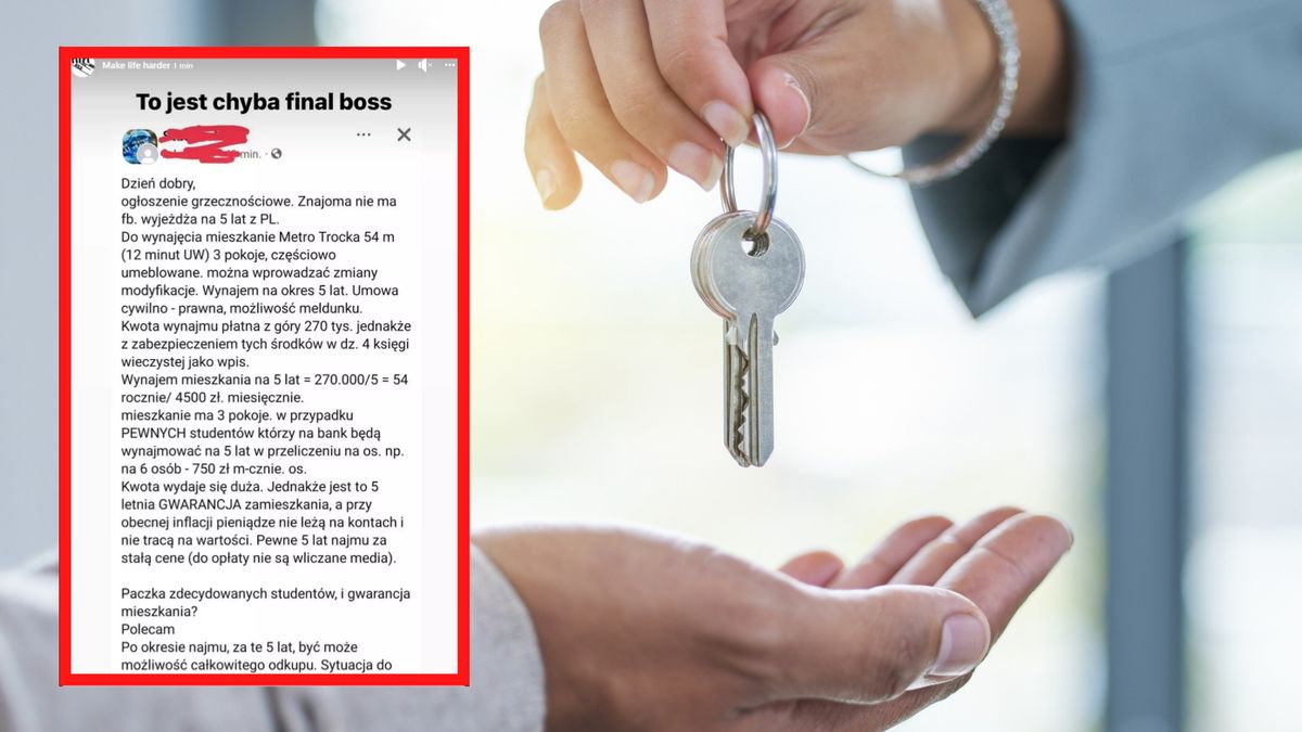 Szokujące ogłoszenie z Warszawy