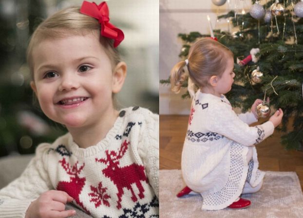 3-letnia księżniczka Estelle ze Szwecji ubiera choinkę (ZDJĘCIA)