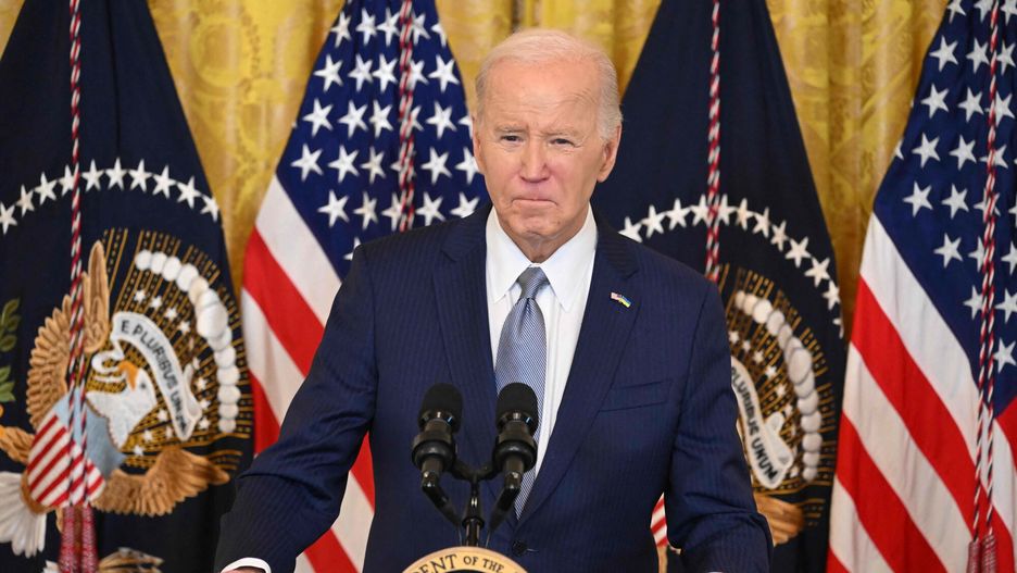 Temporary
US President Joe Biden pauses during his speech to a bipartisan group of governors in the East Room of the White House in Washington, DC, during the National Governors Association Winter Meeting, on February 23, 2024. (Photo by SAUL LOEB / AFP)
SAUL LOEB