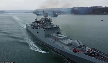 Rosyjskie okręty wojenne w drodze na Morze Czarne