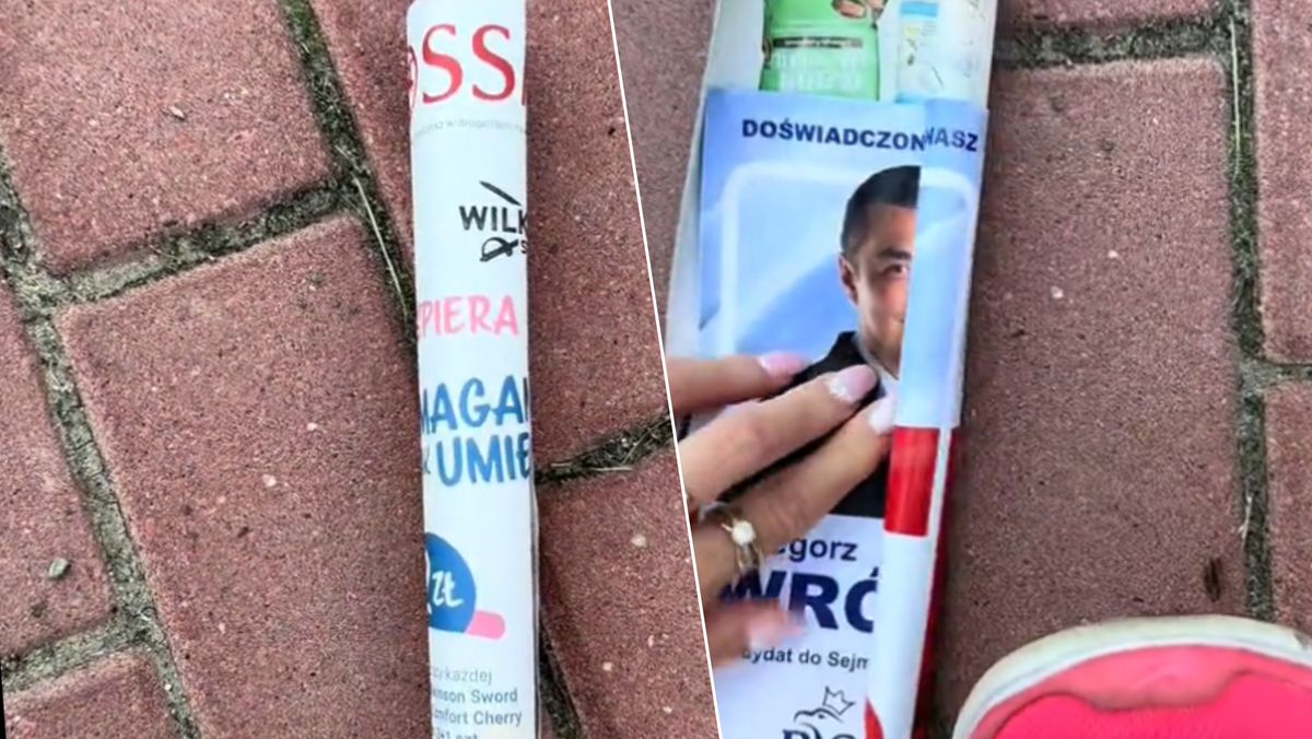 Ulotki wyborcze w gazetkach Rossmanna
