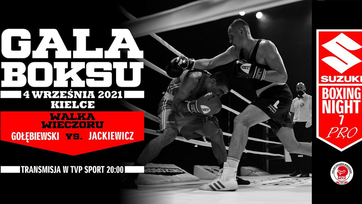 plakat zapowiadający galę Suzuki Boxing Night 7 PRO 