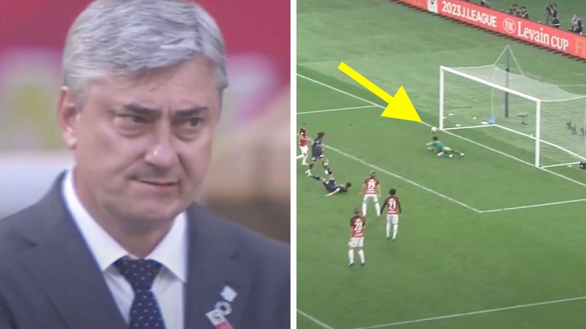 YouTube / J.LEAGUE International  / Maciej Skorża i słupek po strzale Jose Kante