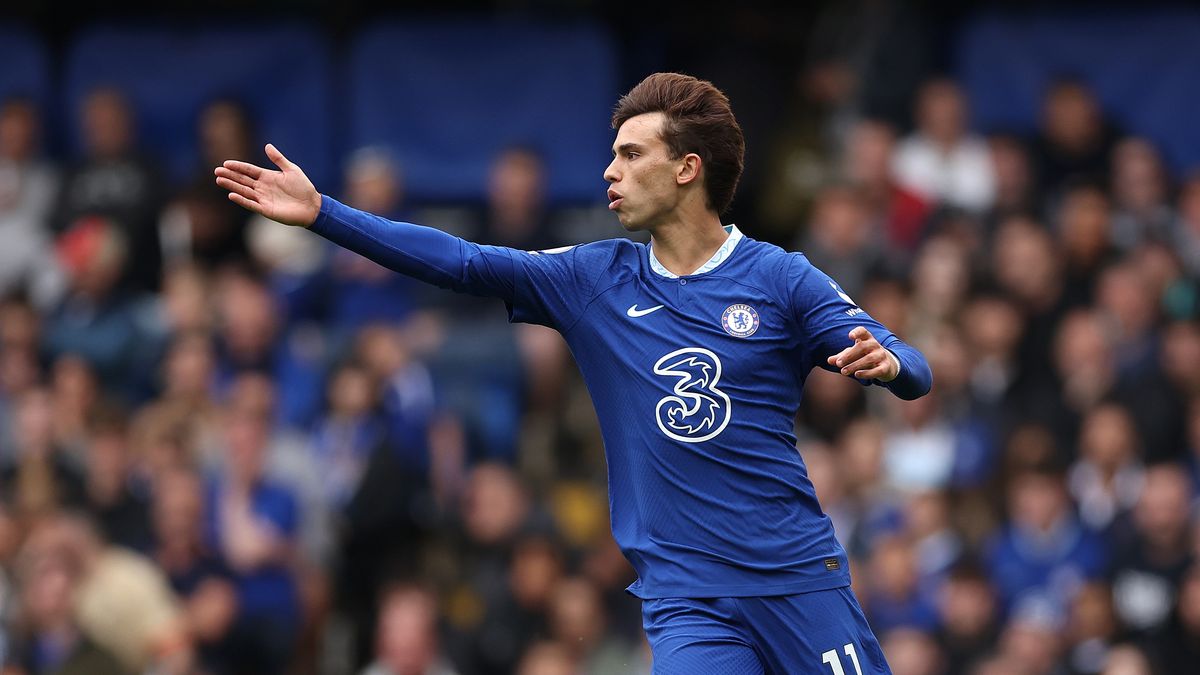 LONDON, ENGLAND - MAY 13: Joao Felix of Chelsea during the Premier League match between Chelsea FC and Nottingham Forest at Stamford Bridge on May 13, 2023 in London, England. (Photo by Julian Finney/Getty Images)