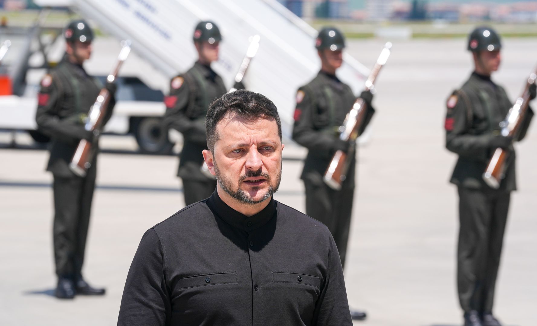 Ukrainian President Volodymyr Zelenskyy arrives in AnkaraANKARA, TURKIYE - MAY 15: Ukrainian President Volodymyr Zelenskyy arrives in Turkish capital to meet with Turkish President Recep Tayyip Erdogan in Ankara, Turkiye on May 15, 2025. (Photo by Muhammed Selim Korkutata/Anadolu via Getty Images)Anadolupeace talks