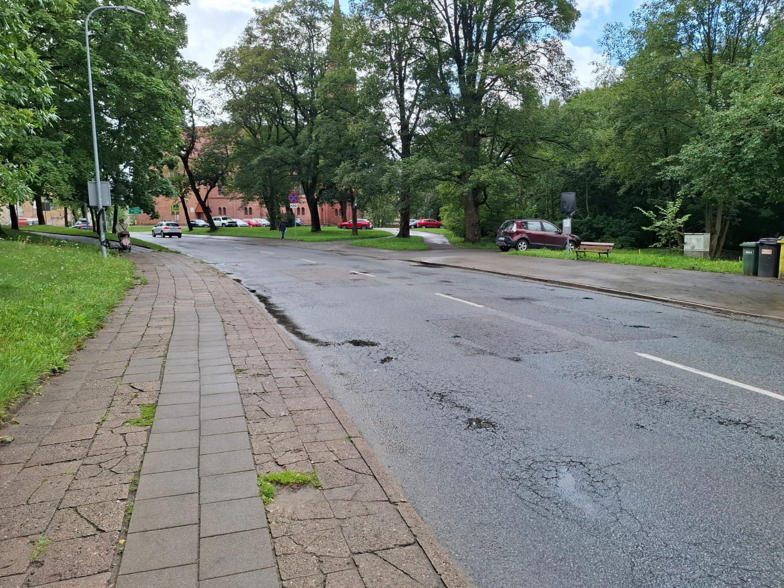 Fragment ulicy Kaszubskiej do remontu.