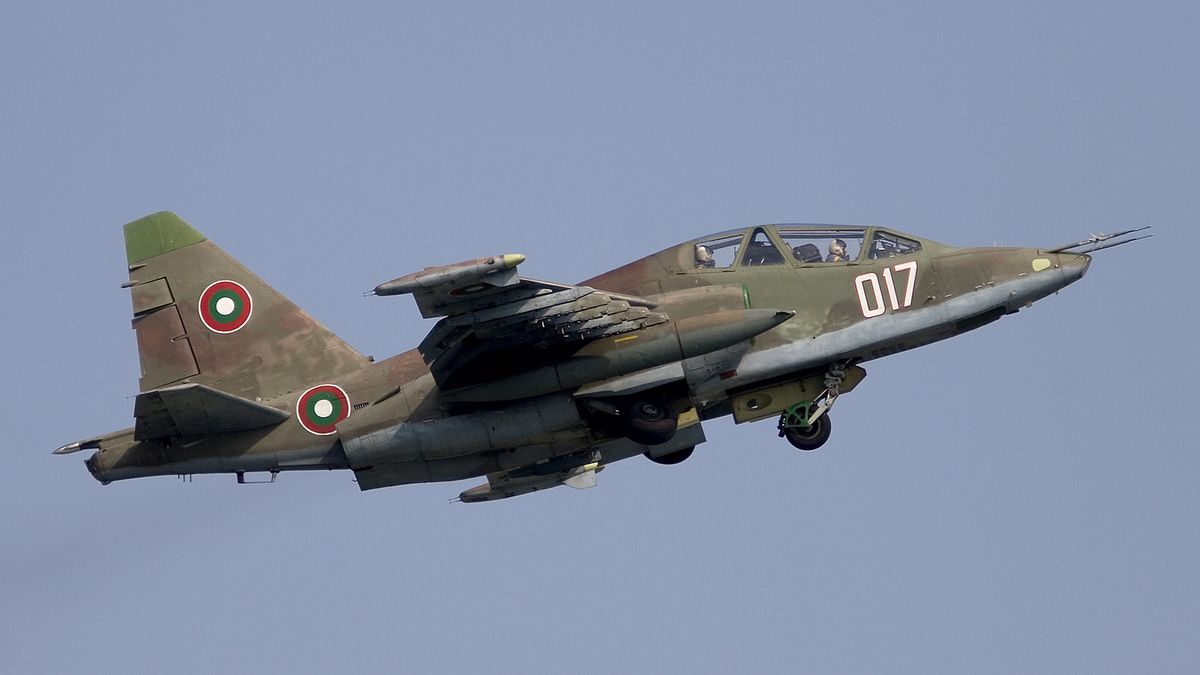 Samolot szturmowy Su-25 w barwach Bułgarii