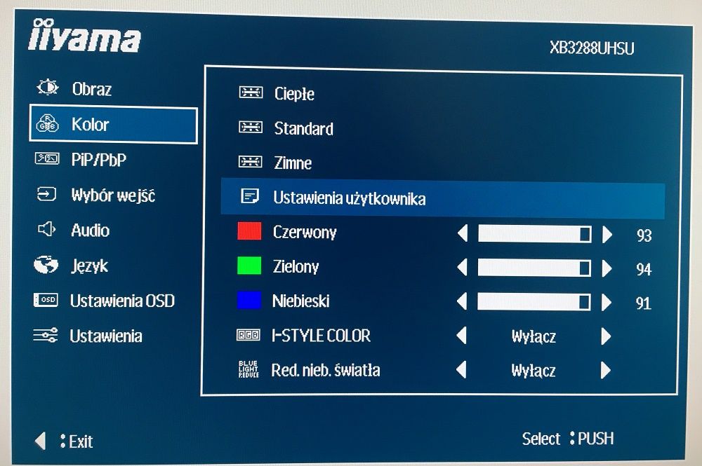 Iiyama XB3288UHSU - OSD