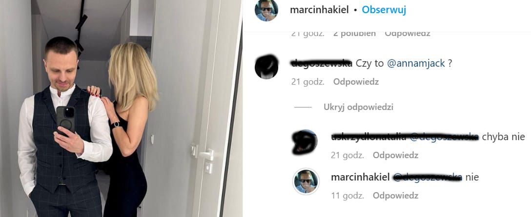 Marcin Hakiel zapytany o partnerkę
