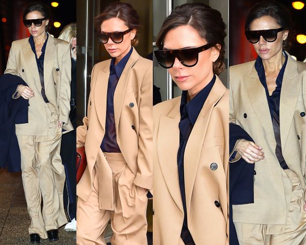 #TRENDY: Victoria Beckham w beżowym garniturze