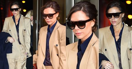 #TRENDY: Victoria Beckham w beżowym garniturze