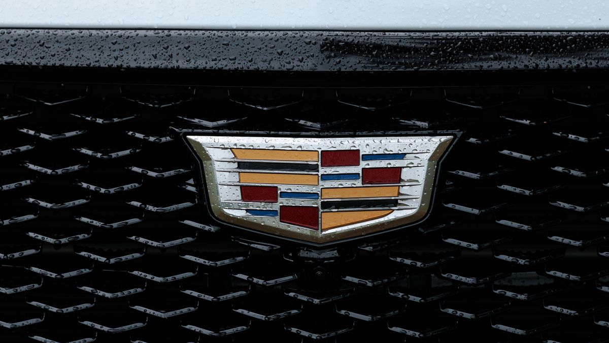 KNOXVILLE, TENNESSEE - MAY 21: A detailed view of a Cadillac logo on a tournament branded vehicle during the first round of the Visit Knoxville Open 2026 at Holston Hills Country Club on May 21, 2026 in Knoxville, Tennessee. (Photo by Andrew Wevers/Getty Images)