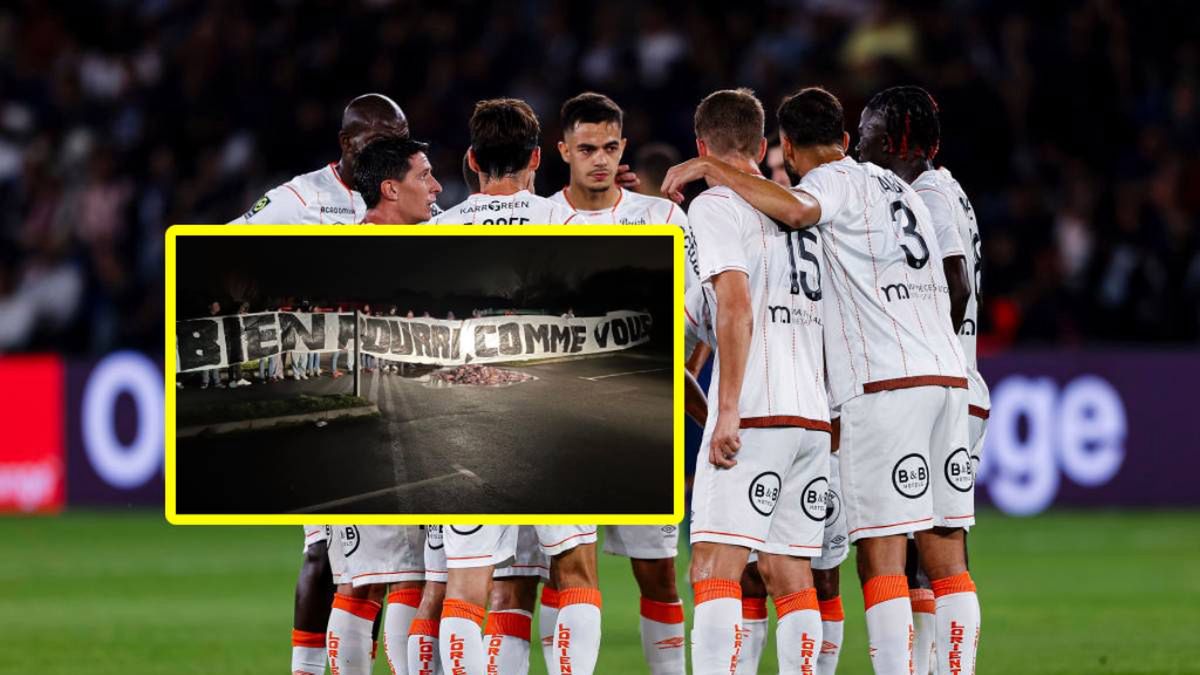 Getty Images / Antonio Borga / Merlus Ultras 1995 - Kop Sud FC Lorient 1926 / piłkarze FC Lorient / protest kibiców 