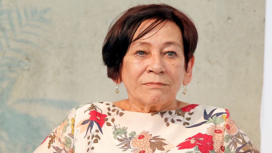 Grażyna Wiśniewska podczas spotkania promującego jej biografię "Dziewczynka z kieliszkami"
