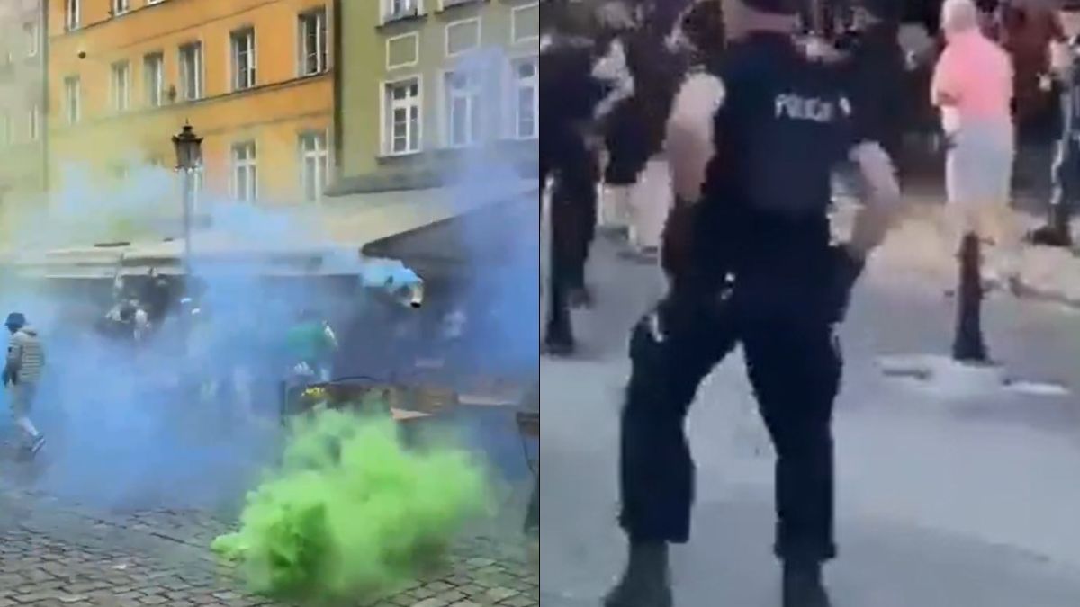 Zamieszki kibiców przed Ligą Konferencji. Siemoniak zabrał głos