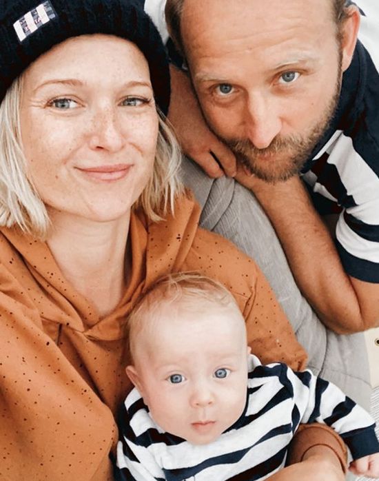 Borys Szyc z rodziną