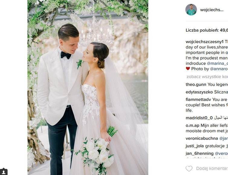 Marina Łuczenko i Wojtek Szczęsny pobrali się