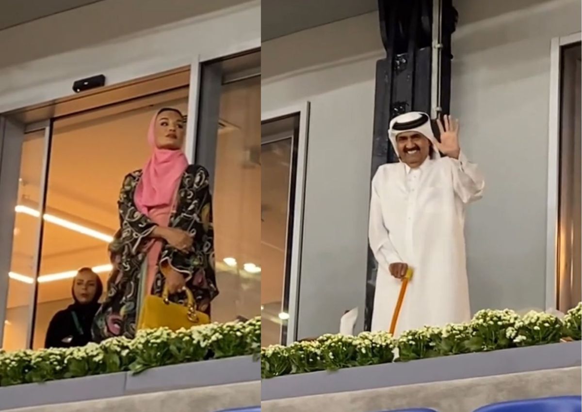 Kobieta na trybunach nagrała byłego emira Kataru